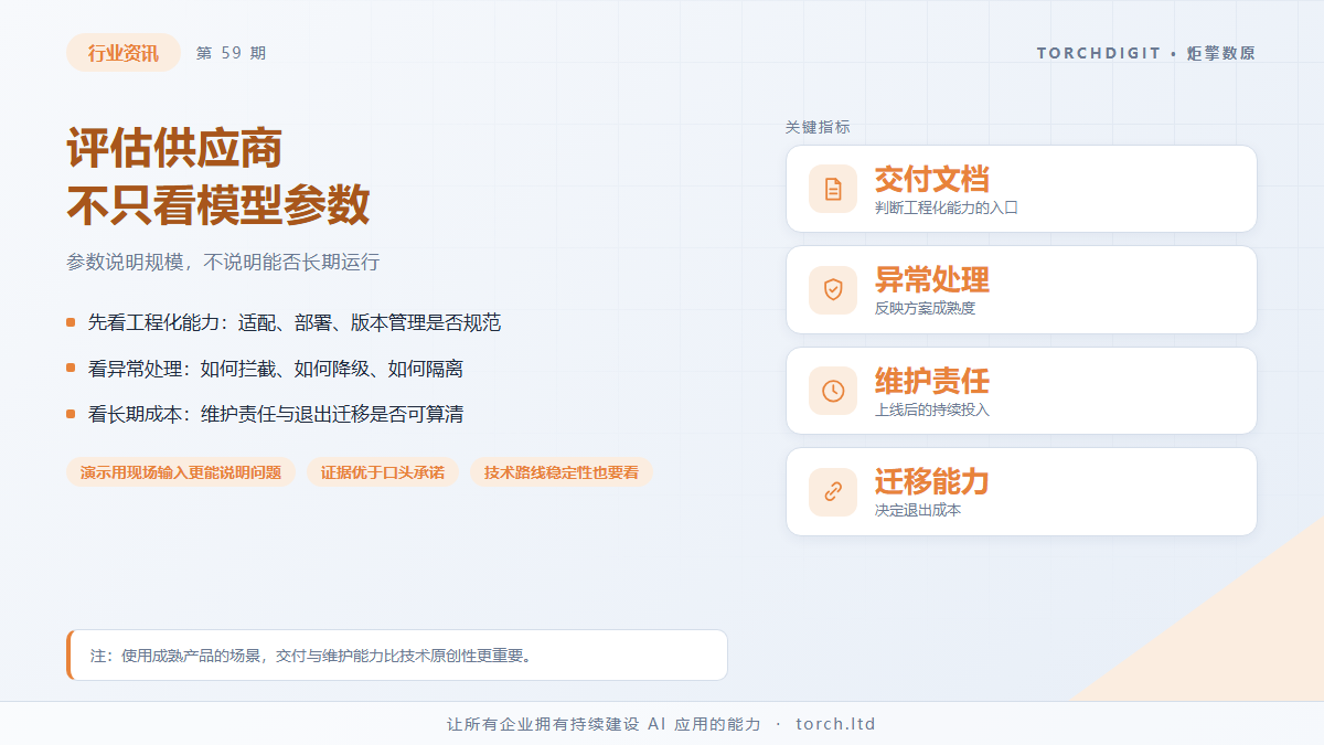 评估 AI 供应商时除了模型参数还该看什么