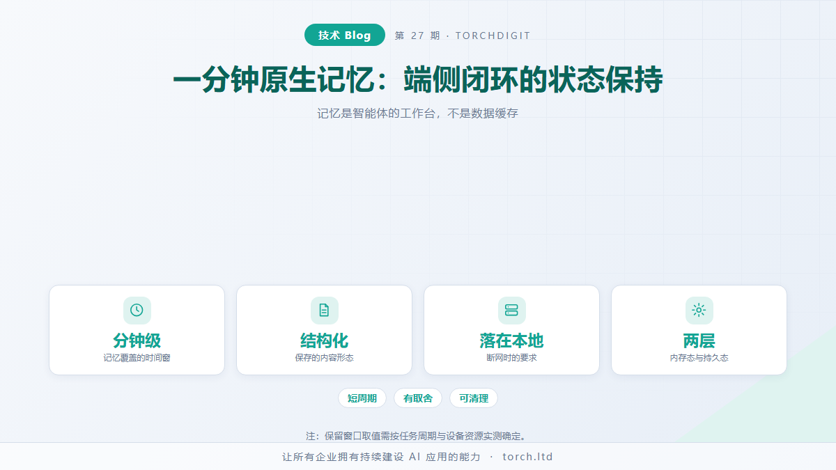 一分钟原生记忆：具身与 GUI 智能体的端侧闭环